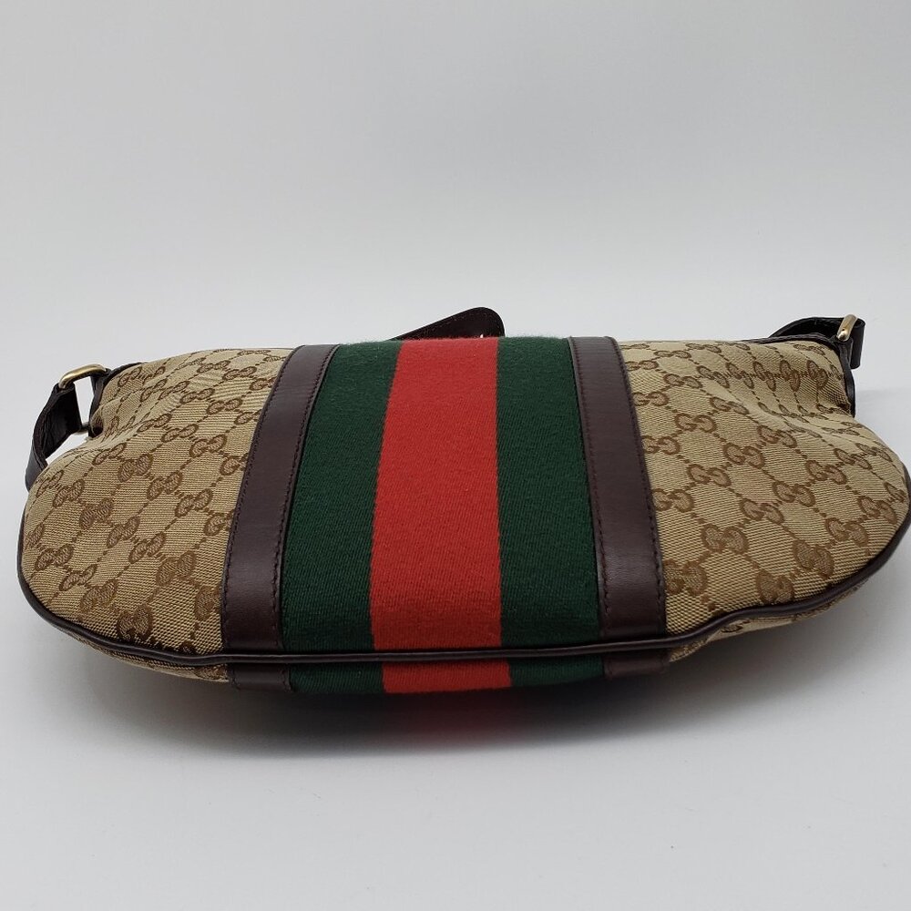 Authentic Gucci Ophidia GG Supreme Crossbody/Web Stripe Canvas Shoulder Bag - Picture 11 of 16